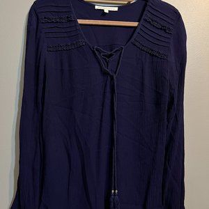 Gorgeous Daniel Rainn Dark Blue Tunic Blouse